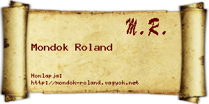 Mondok Roland névjegykártya